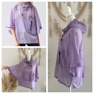 urban outfitters purple hooded poncho jacket wind-breaker vest lavender small